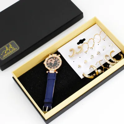 Elegant Blue Watch & Jewelry Gift Set 